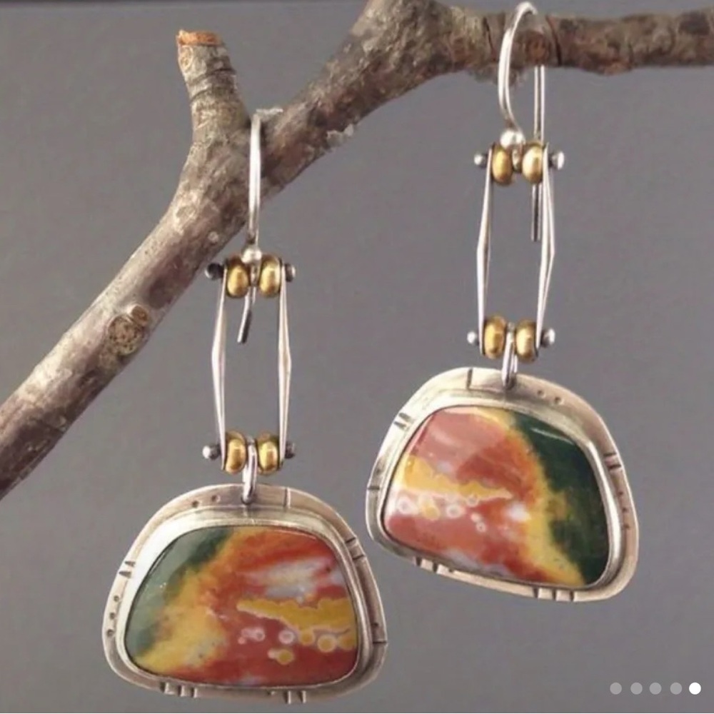 Handcrafted Multicolor Stone Earrings